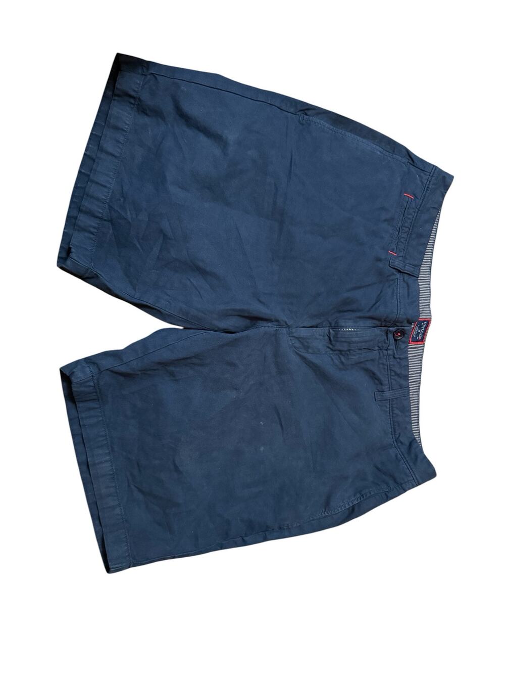 Untuckit Shorts Mens 38 Navy Chino Regular Flat Front 100% cotton 9" Inseam